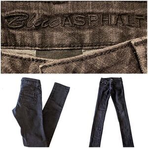 Blue Asphalt skinny black jeans